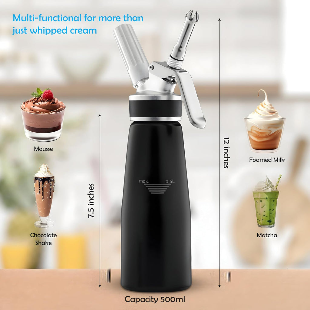 Swisston Whipped Cream Dispenser — 500ml Aluminium Cream Whipper