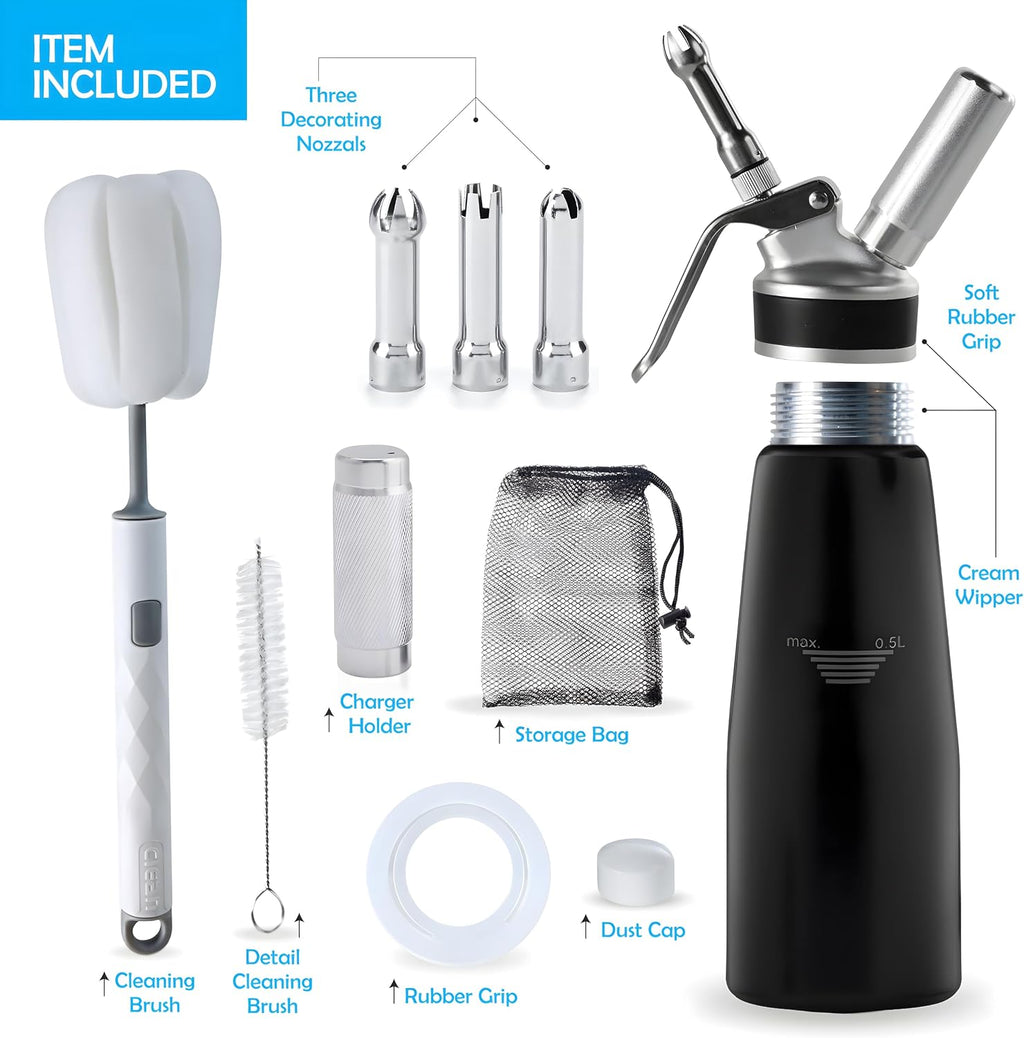 Swisston Whipped Cream Dispenser — 500ml Aluminium Cream Whipper