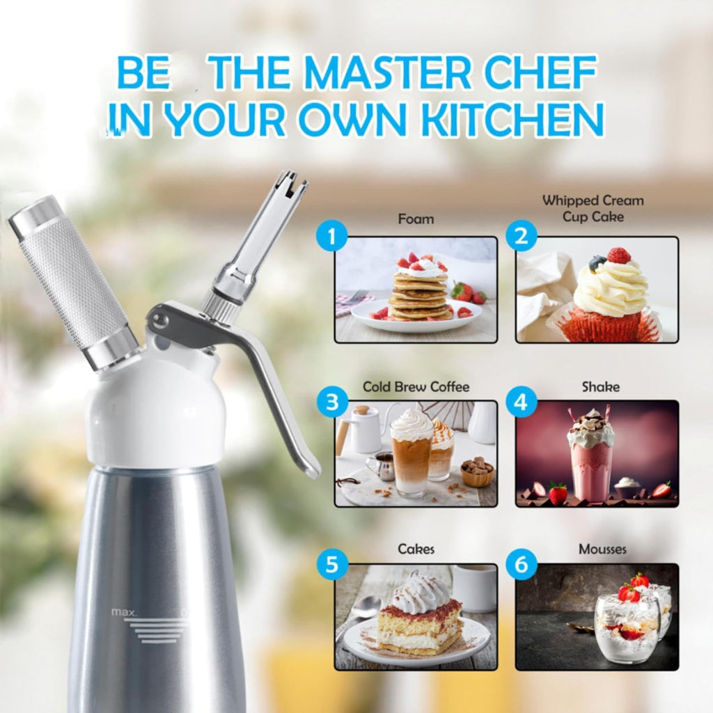 Swisston Whipped Cream Dispenser — 500ml Aluminium Cream Whipper
